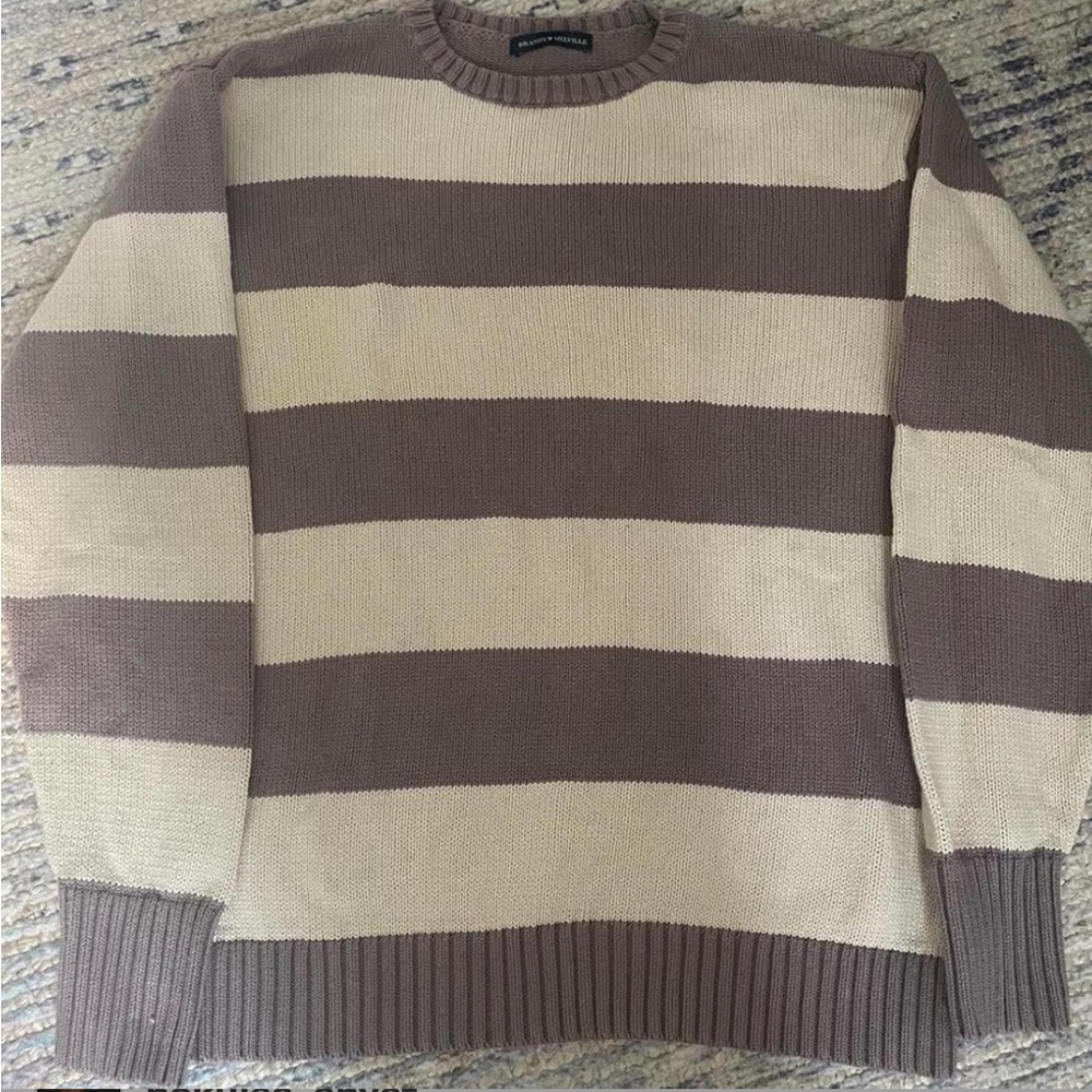 Brandy Melville Striped Lavender and Cream Sweater